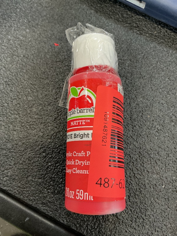 Photo 1 of Apple Barrel Acrylic Paint, Bright Red (2 oz)