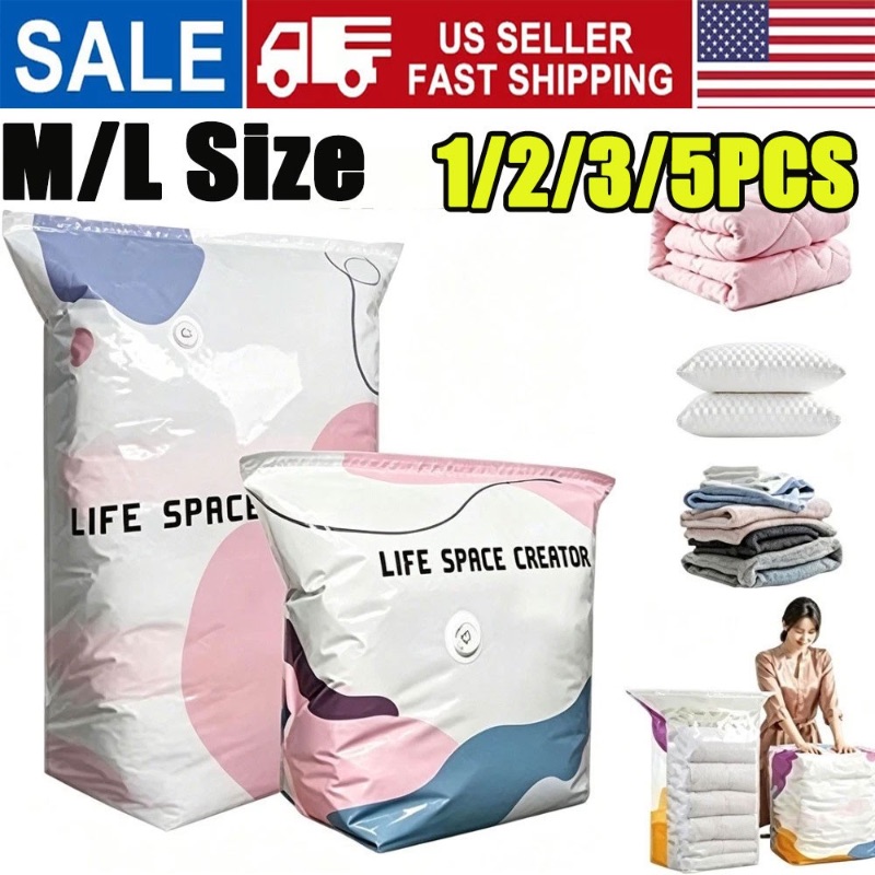 Photo 1 of 2-Pack XL Better Life Space Bags are no-pump 3D cube compression storage bags