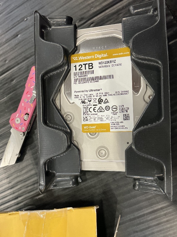 Photo 1 of Western Digital 12TB WD Gold Enterprise Class Internal Hard Drive - 7200 RPM Class, SATA 6 Gb/s, 512 MB Cache, 3.5" - WD122KRYZ