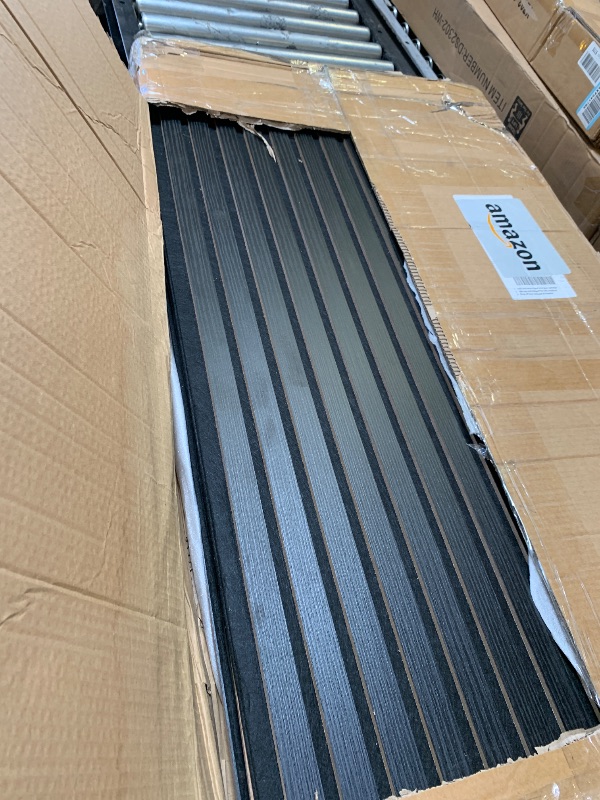 Photo 1 of RITOLLO 6-Pack Wood Slat Wall Panels, Black