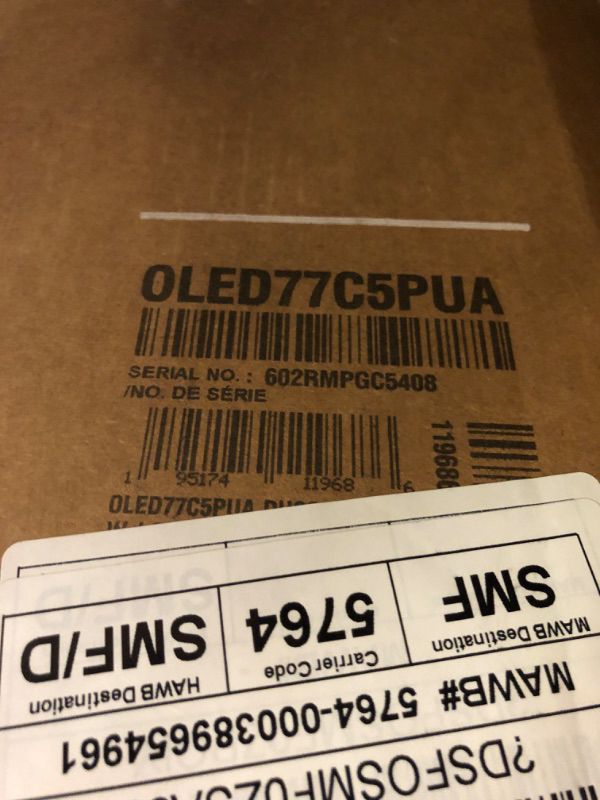 Photo 1 of LG 77-Inch Class OLED evo AI 4K C5 Series Smart TV w/Dolby Atmos, Dolby Vision, HDR10, AI Super Upscaling 4K, Filmmaker Mode, Wow Orchestra, Alexa Built-in (OLED77C5PUA, 2025) CORNER OF THE SCREEN IS BROKEN SELL FOR PARTS 