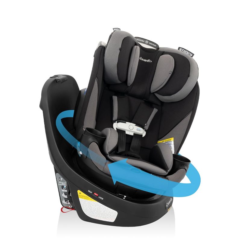 Photo 1 of Evenflo Gold Revolve360 Slim 2-in-1 Rotational Car Seat with SensorSafe (Obsidian Black)
