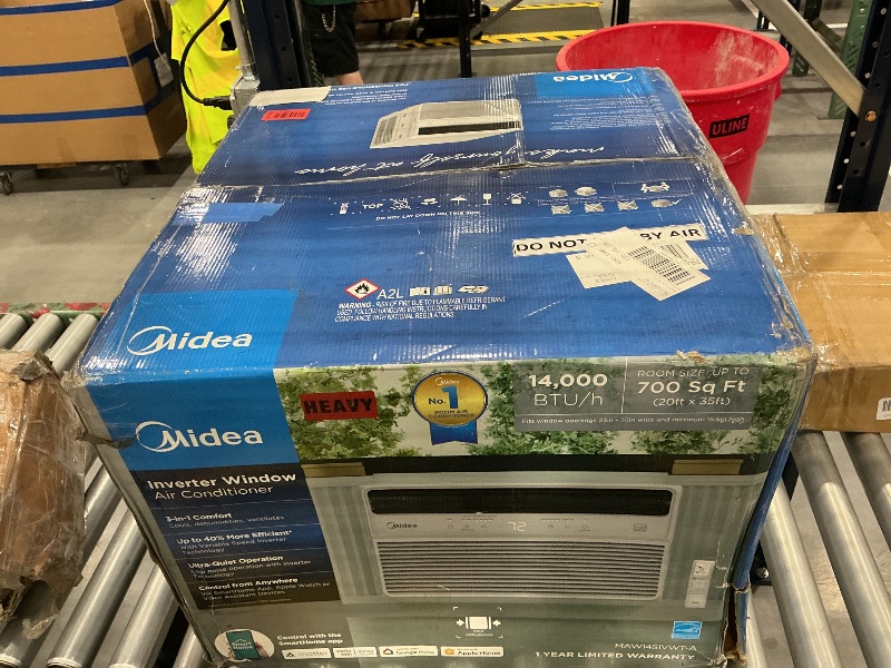 Photo 1 of Midea 14,000 BTU Smart Inverter 115V Window Air Conditioner, 700 Sq Ft