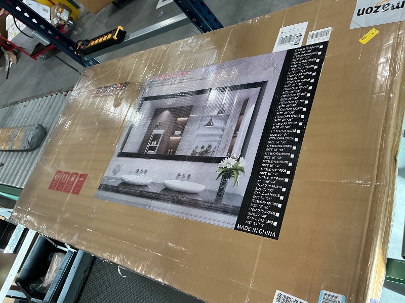 Photo 1 of SMIROR 66x36" Matte Black Wall Mirror