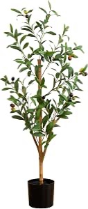 Photo 1 of Nearly Natural 3 ft Artificial Olive Tree with Natural Trunk for Decor