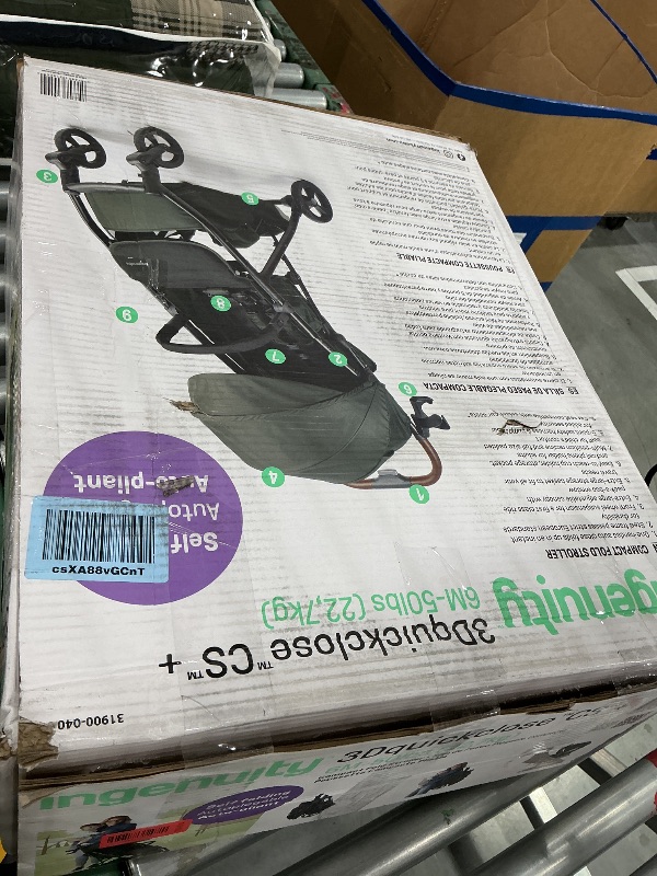 Photo 1 of Ingenuity 3Dquickclose CS+ Compact Fold Stroller – Lightweight Stroller with Oversized Canopy, Extra-Large Storage and Compact Fold, Forest