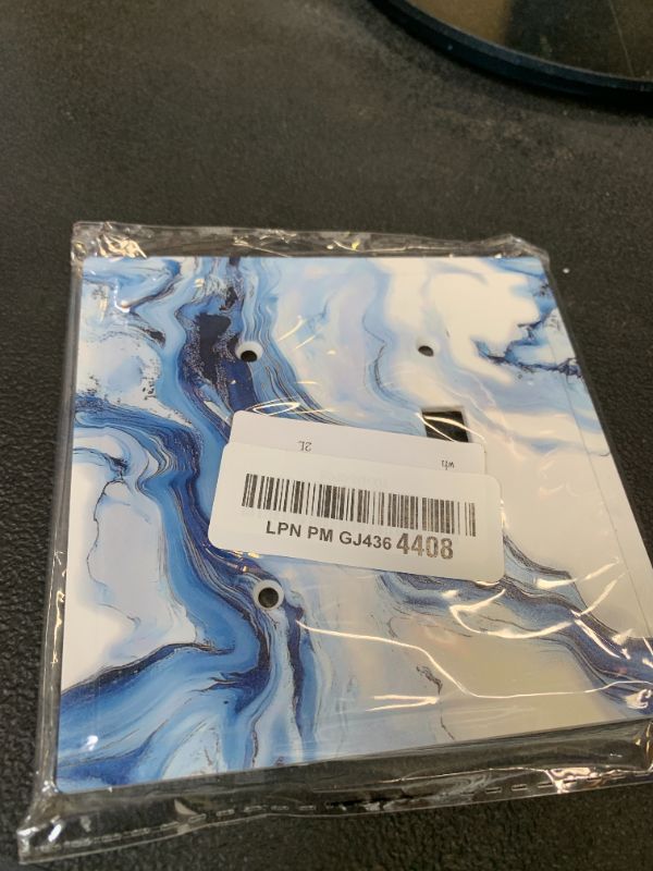 Photo 1 of Nijuodnijir Decorative Switch Plates - White Marble Navy Blue Line Fluid