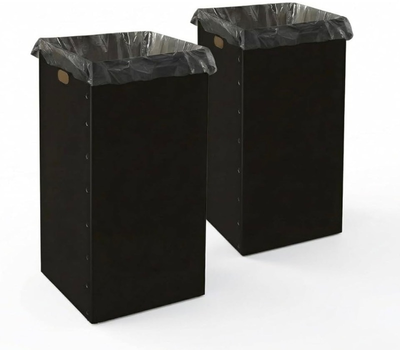 Photo 1 of Nosiny 2 Pcs 20 Gallon Disposable and Reusable Corrugated Cardboard Trash Cans for Events, Recycling Bins Bulk with 5 Trash Bags, Cardboard Garbage Boxes for Parties, 14" x 14" x 24
