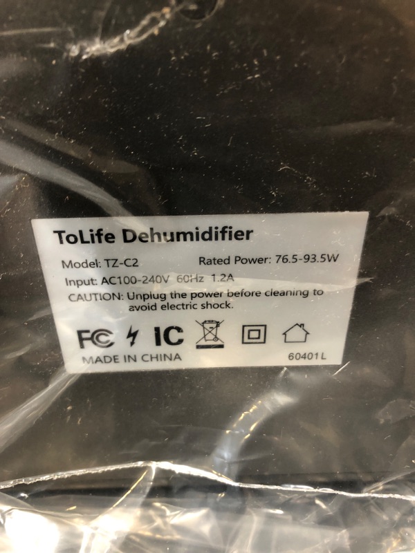 Photo 1 of ToLife Dehumidifier, 1000 Sq Ft, 95 oz Tank, Sleep Mode