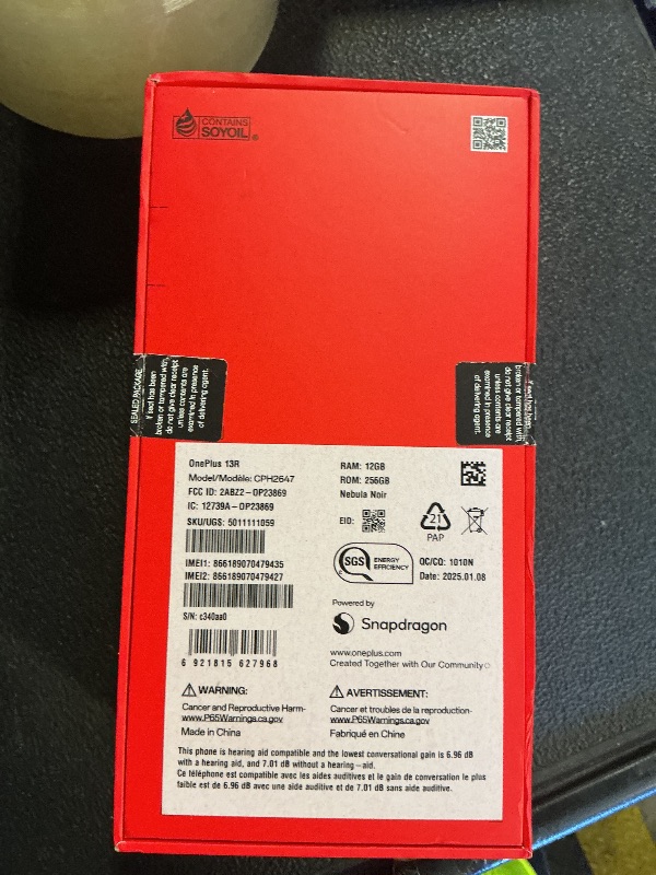 Photo 1 of OnePlus 13R Smartphone, 256GB, Nebula Noir