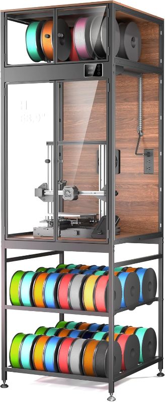 Photo 1 of Crafit 3D Printer Cabinet with 48 Spools Filament Storage Rack, 3D Printer Enclosure with Ventilation, Thermo-Hygrometer and LED Light, Heat-Resistant, Dustproof and Noise-Reduction Design, Upgraded