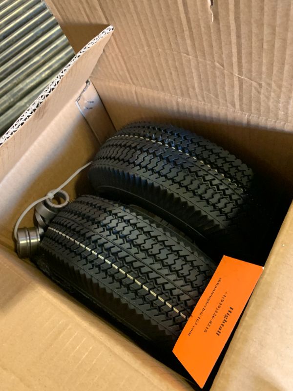 View 2 of (2 Pack) 4.10/3.50-4 Tubeless Lawn Mower Tire and Wheel