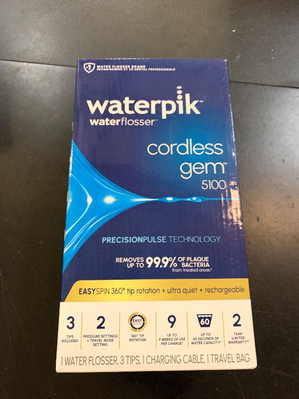 Photo 1 of Waterpik Cordless Gem 5100 Portable Water Flosser, Rechargeable, White