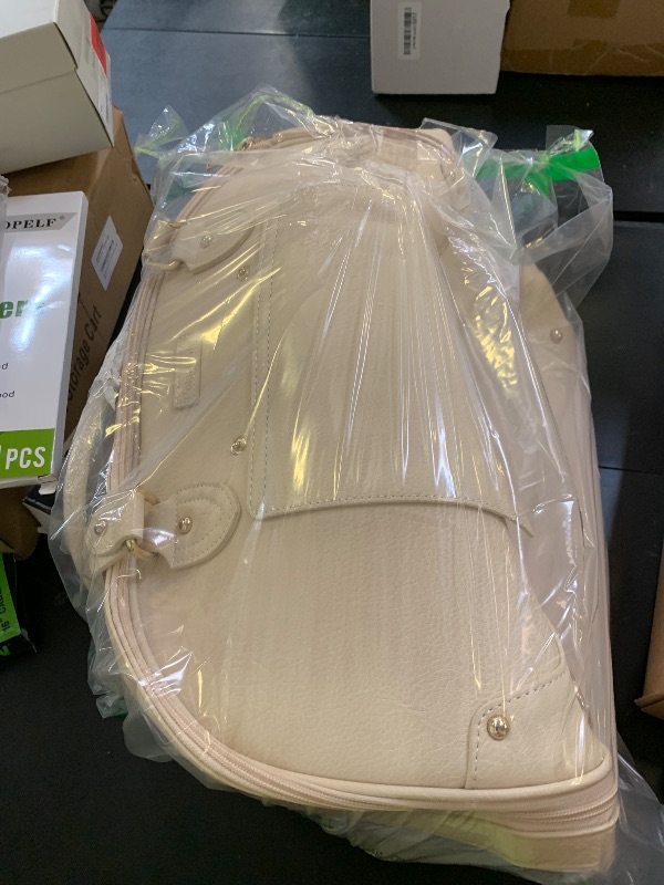Photo 1 of PetsHome Dog Carrier Purse, Pet Carrier, Waterproof Premium Leather Pet Travel Portable Bag for Cat and Small Dog Home & Outdoor Medium Beige