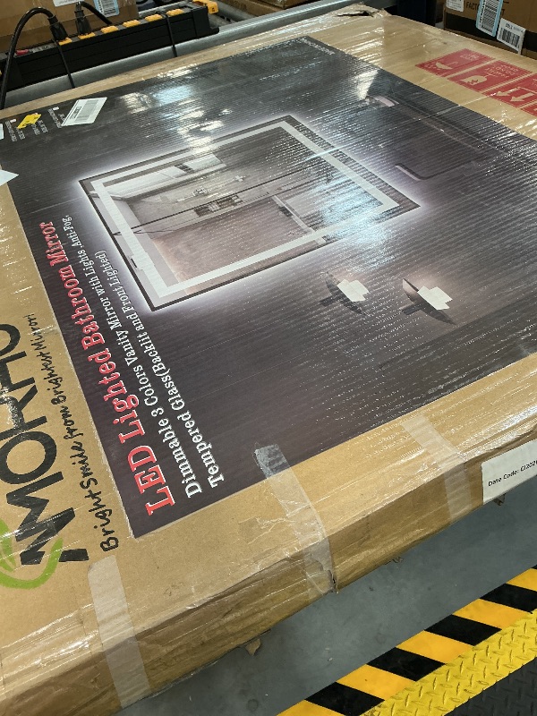 View 2 of Amorho 36" LED Bathroom Mirror with Black Frame