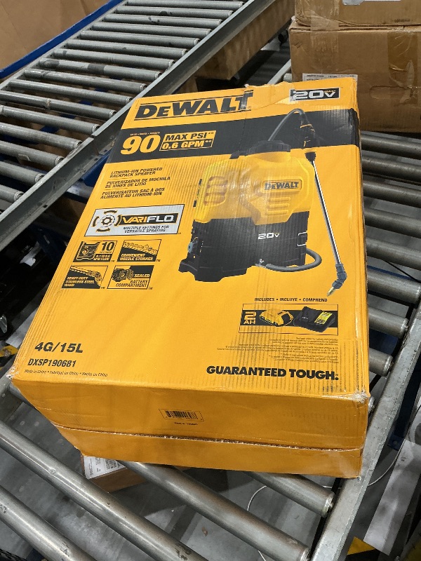 View 2 of Dewalt 20v* hium-ion Battery Powered Backpack, 4 Gallons