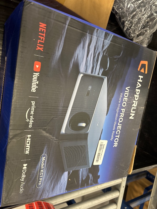 Photo 1 of HAPPRUN Outdoor Projector with Built-in Streaming, 2000 ANSI Lumens