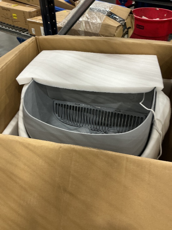 View 3 of Open-Top Self Cleaning Litter Box, Automatic Cat Litter Box for Multiple Cats, APP Control, Safety Protection, Includes Trash Bags, White/Grey
