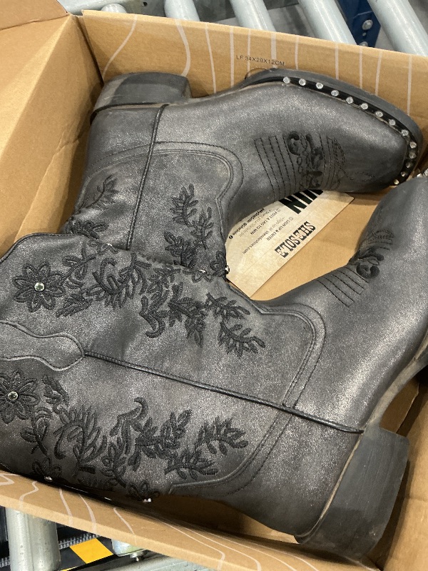 View 3 of SheSole Rhinestone Western Cowgirl Boots