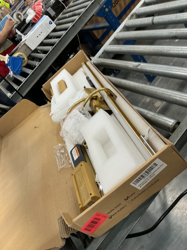 View 2 of Craftersmark 2 Pack 24" Brass Gallery Picture Lights - 8000mAh Rechargeable Battery Powered Wireless Lighting for Large Gallery, Museum & Living Room