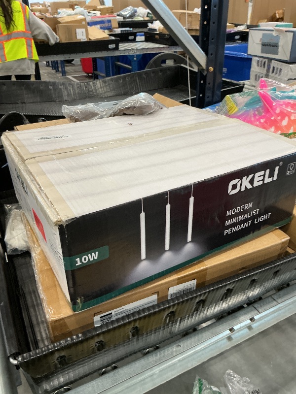 View 2 of OKELI 3-Pack Modern LED Pendant Light, Dimmable, Black