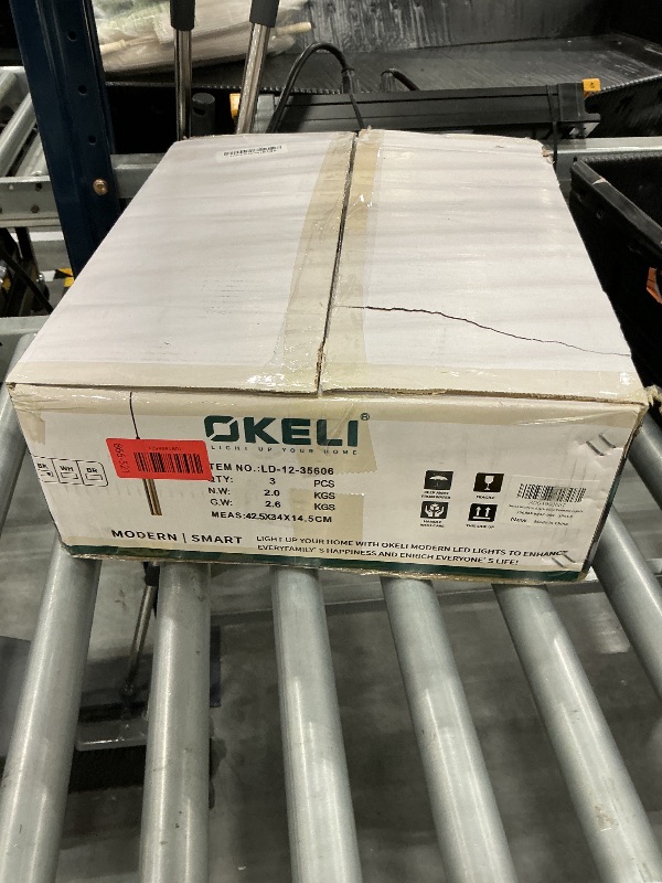 View 2 of OKELI 3-Pack Modern LED Pendant Light, Dimmable, Black