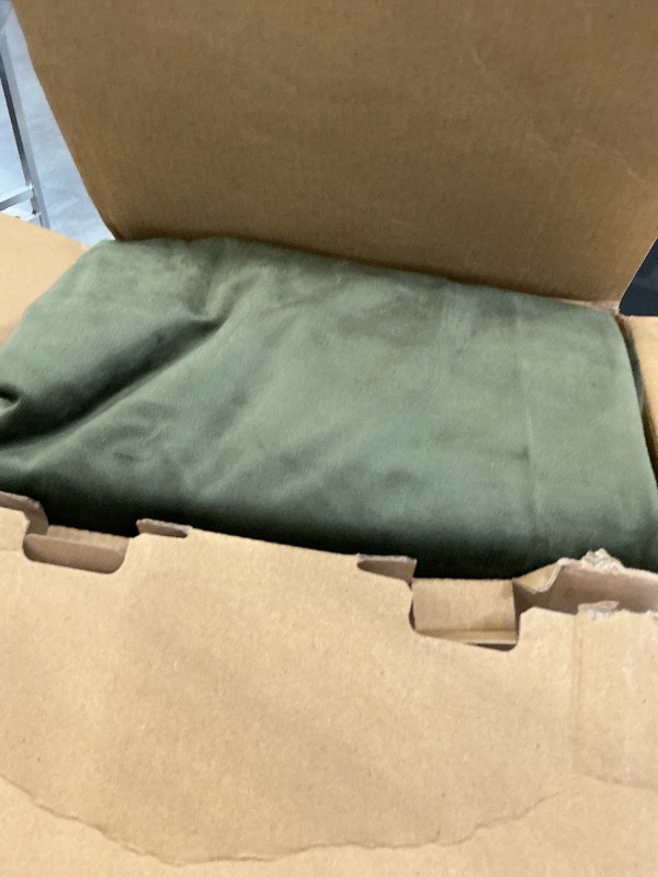 View 2 of MIULEE Velvet Curtains 4 Panel Set, 40" x 108" Olive Green