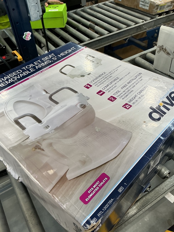View 2 of 2-in-1 Locking Raised Toilet Seat with Tool-free Removable Arms