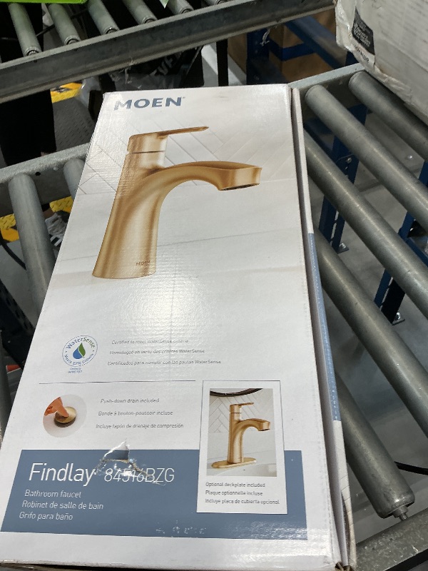 View 2 of Moen Findlay Single Handle Bathroom Faucet, Bronzed Gold, 84516BZG