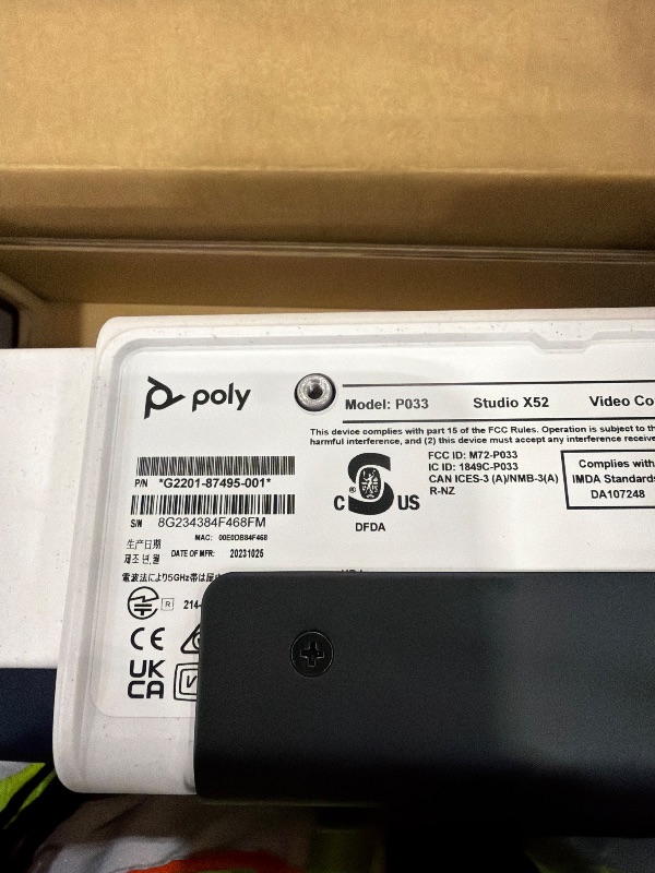 View 6 of Poly Studio X52 Video Bar with TC10 Controller Kit