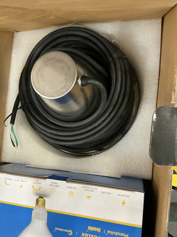View 3 of Generalman 10-Inch Waterproof Pool Light - 500W Incandescent, 50ft Cord, Silver