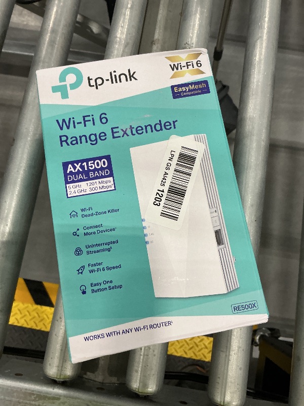 Photo 1 of TP-Link AX1500 WiFi Extender Internet Booster(RE500X), WiFi 6 Range Extender Covers up to 1500 sq.ft and 25 Devices,Dual Band, AP Mode w/Gigabit Port, APP Setup, OneMesh Compatible