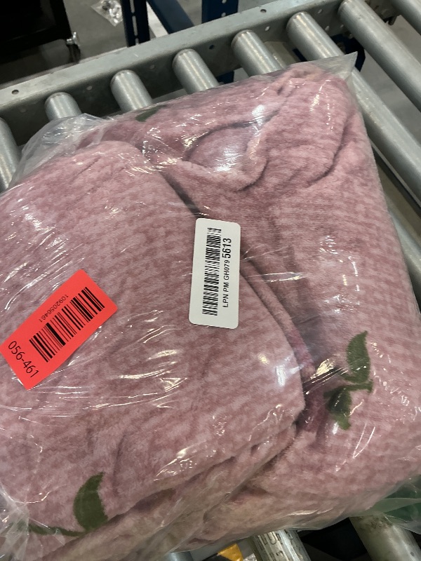 Photo 1 of MAG Velvet Fleece Fitted Sheet Twin Pink Cherry Pattern