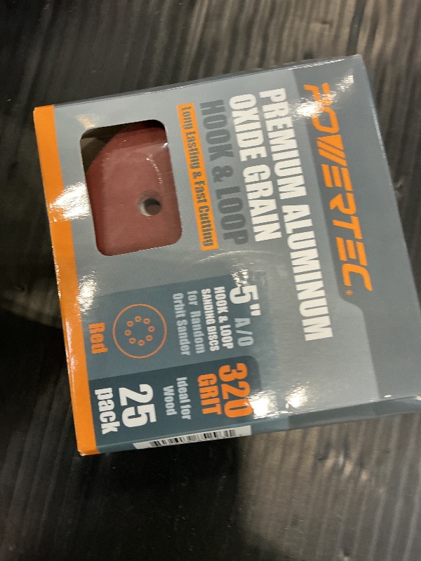 Photo 1 of POWERTEC 5" Sanding Discs (25PK) - 320 Grit Hook & Loop