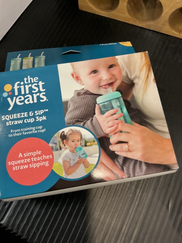 Photo 1 of The First Years Squeeze & Sip Straw Cups - 7 Oz - 3 Count
