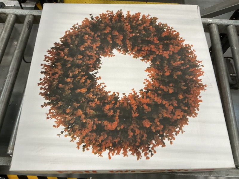 View 2 of PickTop 28 Inch Artificial Fall Boxwood Wreath