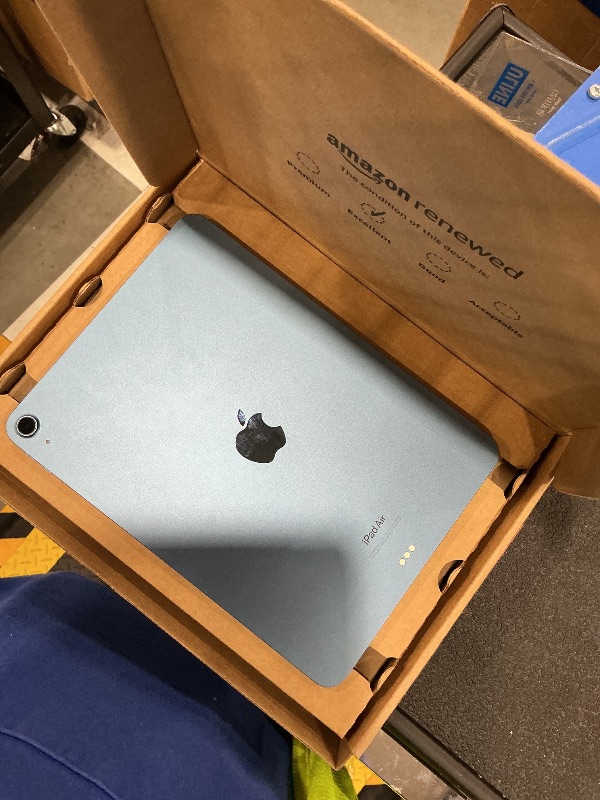 View 3 of Apple iPad Air (5th Generation): with M1 chip, 10.9-inch Liquid Retina Display, 64GB, Wi-Fi 6, 12MP front/12MP Back Camera, Touch ID, All-Day Battery Life – Blue