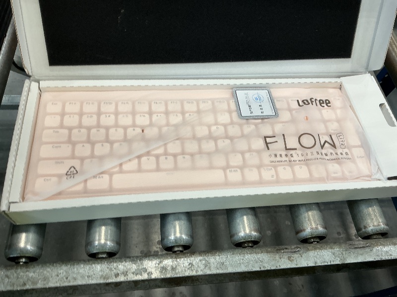 View 2 of Flow Lite 100 Keys Low Profile Mechanical Keyboard, Swappable Rechargeable Wireless Keyboard with 2.4G Receiver, Bluetooth and Wired Connection for Windows, Mac/ Specter Linear Switches (Flamingo)