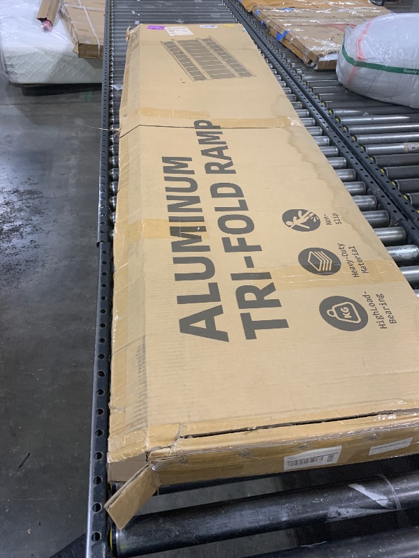 View 3 of VNN Tri-fold Motorcycle Ramp for Pickup Truck, 77L x54 W Aluminum Loading Ramp