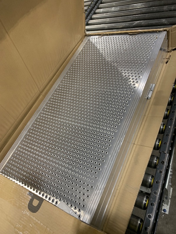 View 2 of VNN Tri-fold Motorcycle Ramp for Pickup Truck, 77L x54 W Aluminum Loading Ramp
