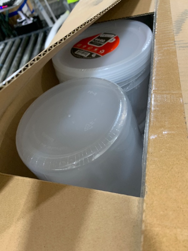 Photo 1 of Food Storage Containers Combo - 64 oz, Plastic - Case of 72 - For Meal Prep, Takeout & Storage