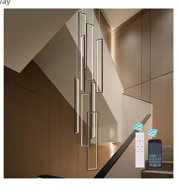 Photo 1 of Visit the GEADI Store
4.1
4.1 out of 5 stars
(105)
GEADI 8-Light Modern LED Foyer Chandelier, Black Pendant for High Ceilings
190W Dimmable Staircase Light with Remote, 3000K-6500K Color Temperature, 10%-100% Brightness, 118in Drop for Entryway