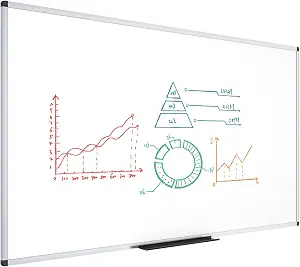 Photo 1 of VIZ-PRO Dry Erase Board/Magnetic Whiteboard, 72 x 48 Inches, Large Wall Mounted Board for School Office and Home 6' x 4'