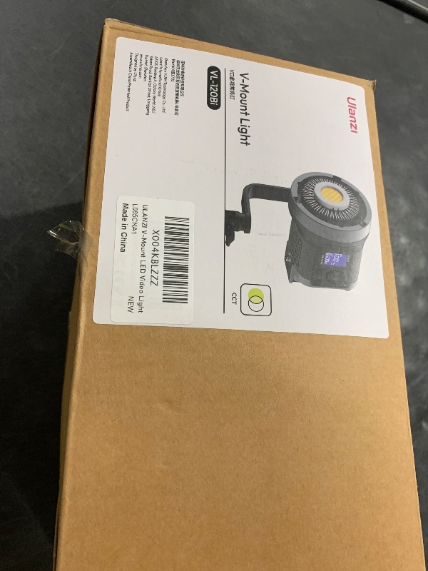 Photo 1 of ULANZI V-Mount LED Video Light COB Continuous Output Lighting, 120W Bi Color 2700K-6500K COB Bowens Mount Photography Fill Light 20700lux/1m 20 Preset Effects with APP Control Studio Light