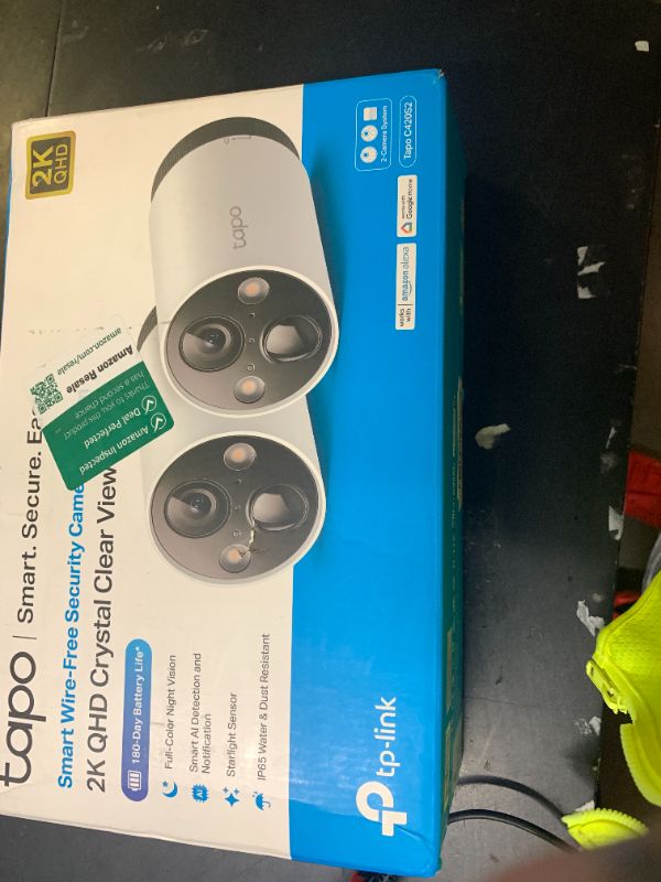 Photo 1 of TP-Link Tapo 2K QHD Outdoor Wireless Security Camera System, Up to 180 Day Battery, Color Night Vision w/Starlight Sensor, Motion/Person/Pet/Vehicle Detection, Works w/Alexa &Google Home(Tapo C420S2)
