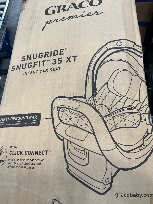 Photo 1 of Graco® Premier SnugRide SnugFit XT Infant Car Seat, Anti Rebound Bar for Extra Safety, SnugLock Easy Install, Privacy Drape, Storage Pocket, Baby Car Seat, Midtown