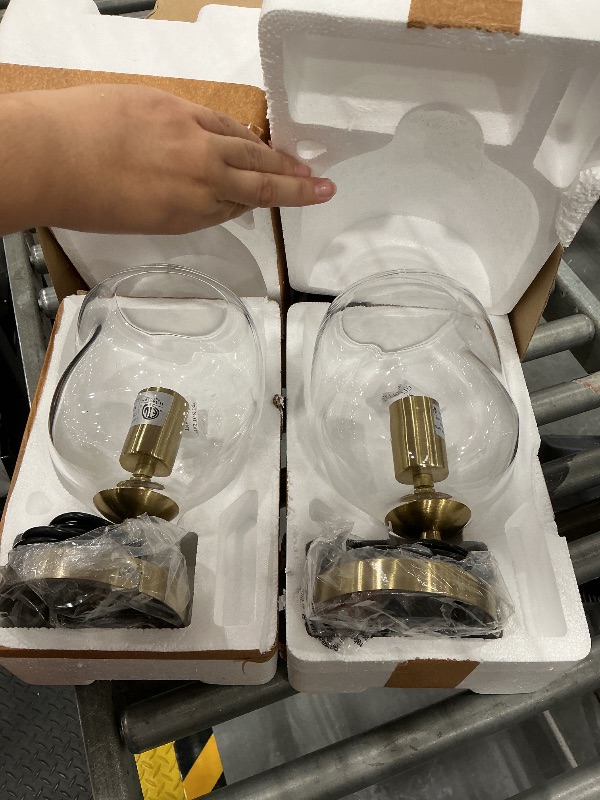 Photo 1 of CASAMOTION Pendant Lights, Clear Art Glass, Gold, 2 Pack