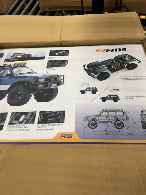 View 2 of FMS 1/10 LC80 Brushless RC Crawler Pro V2, FCX10 Toyota RC Rock Crawler with Lighting and Two-Speed, Hobby Grade Offroad RC Car for Adults, RS (Blue)