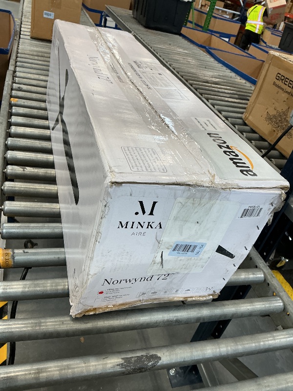 Photo 1 of MINKA-AIRE Norwynd 72" 3-Blade 5CCT LED Smart Coastal Rated Indoor/Outdoor Ceiling Fan - Coal and Coal Blades with Etched Lens