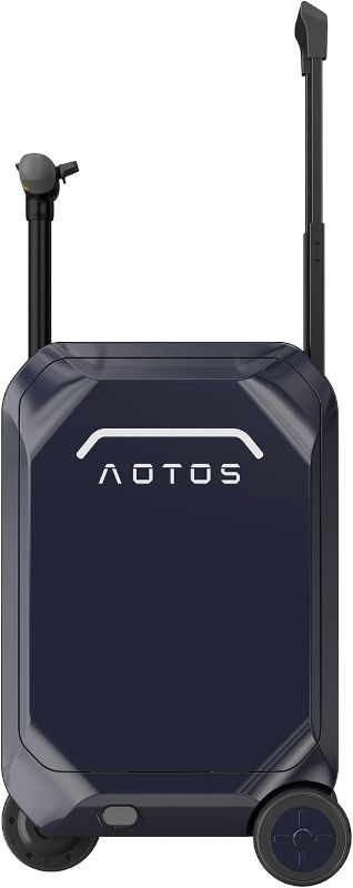 Photo 1 of AOTOS Smart Rideable Luggage-Roller Carry-on Luggage 22x14x9-TSA, Airline-Approved 22 inch Hardshell, Zipperless Travel Suitcase with Rolling Wheels App Control-Cabin Suitcase for Airport Travel